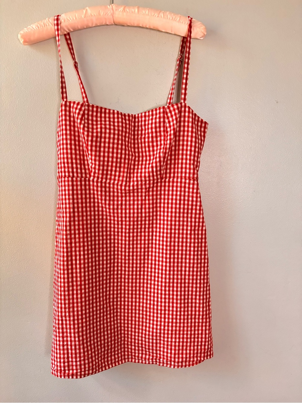 Brandy Melville Red Gingham Mini Dress OS Coquette - Picture 2 of 6